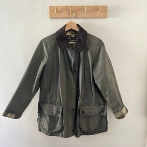Barbour Beadnell Olive Waxed Cotton Jacket Women's UK10 US6